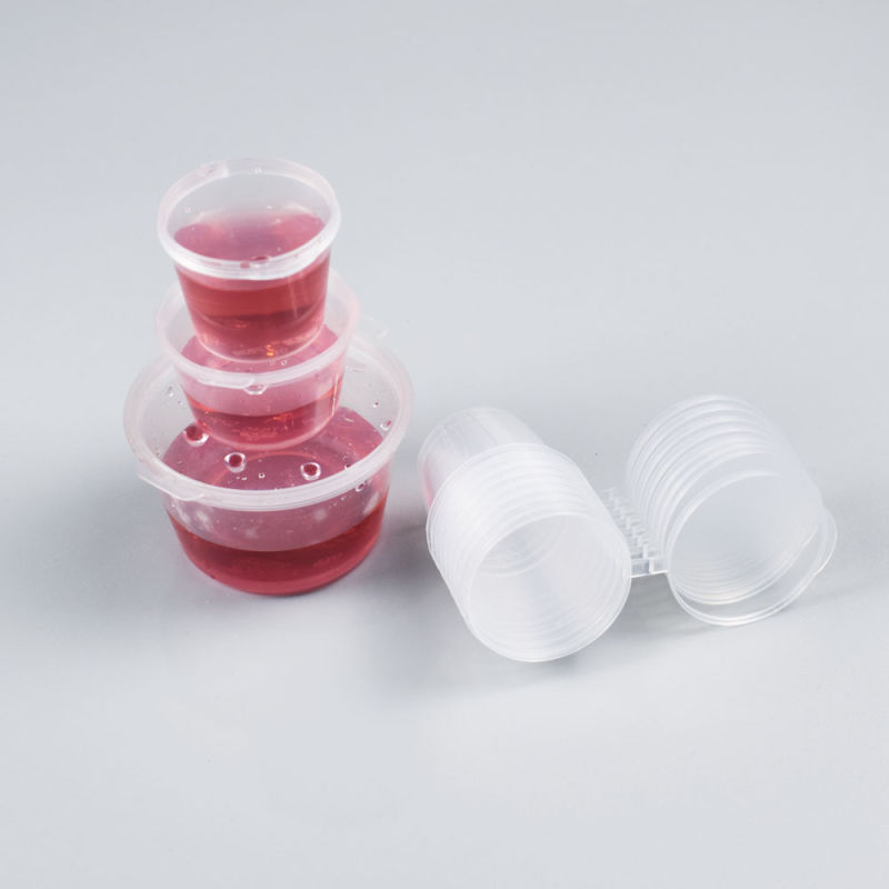 Disposable Plastic Transparent Sauce Cup and Sauce Container with Lids
