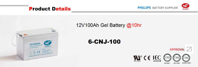 Solar Use 12V 100ah Sealed Lead Acid Gel Battery with High Capacity