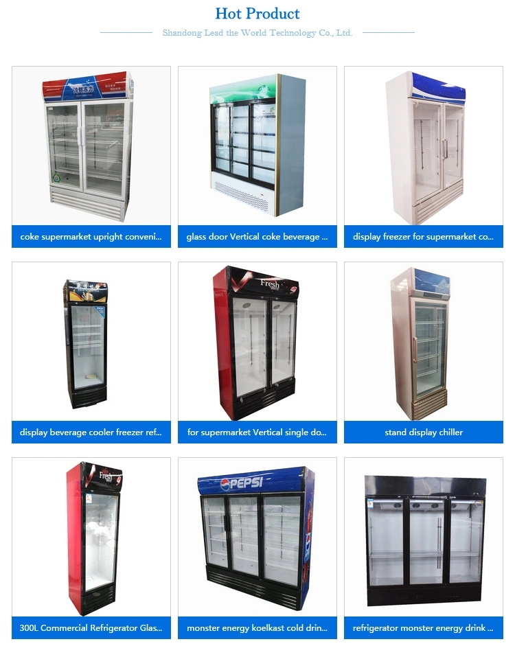 Upright Convenience Store Food Cooler Commercial Refrigerator /Freezer with Glass Door