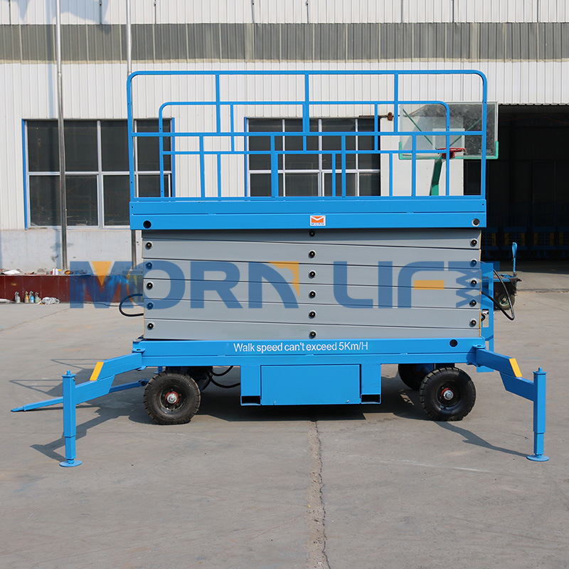 6m Manual Scissor Lift Trailing Lifting Equipment with Capacity 500kg