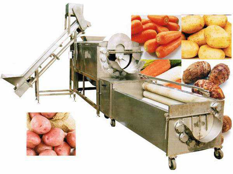 Automatic Brush Style Root Vegetable Potato Washing Machine for Wash and Peeling Potato