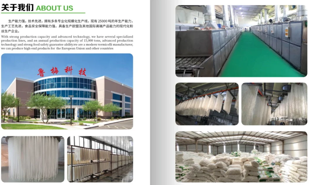 Pollution Free and Additive Free Natural Green Food Longkou Vermicelli Glass Noodle Fans Fensi