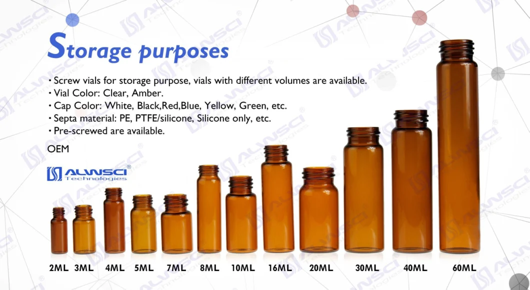 Alwsci Wide Mouth 100ml 38-400 Wide Mouth Amber Glass Bottle