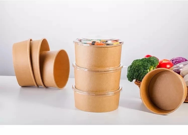 Oil Resistant Kraft Paper Food Bowl Rice Noodle Soup Packaging