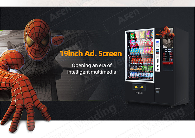 Afen LCD Advertising Screen Instant Food Beverage Tea Coffee Vending Machine