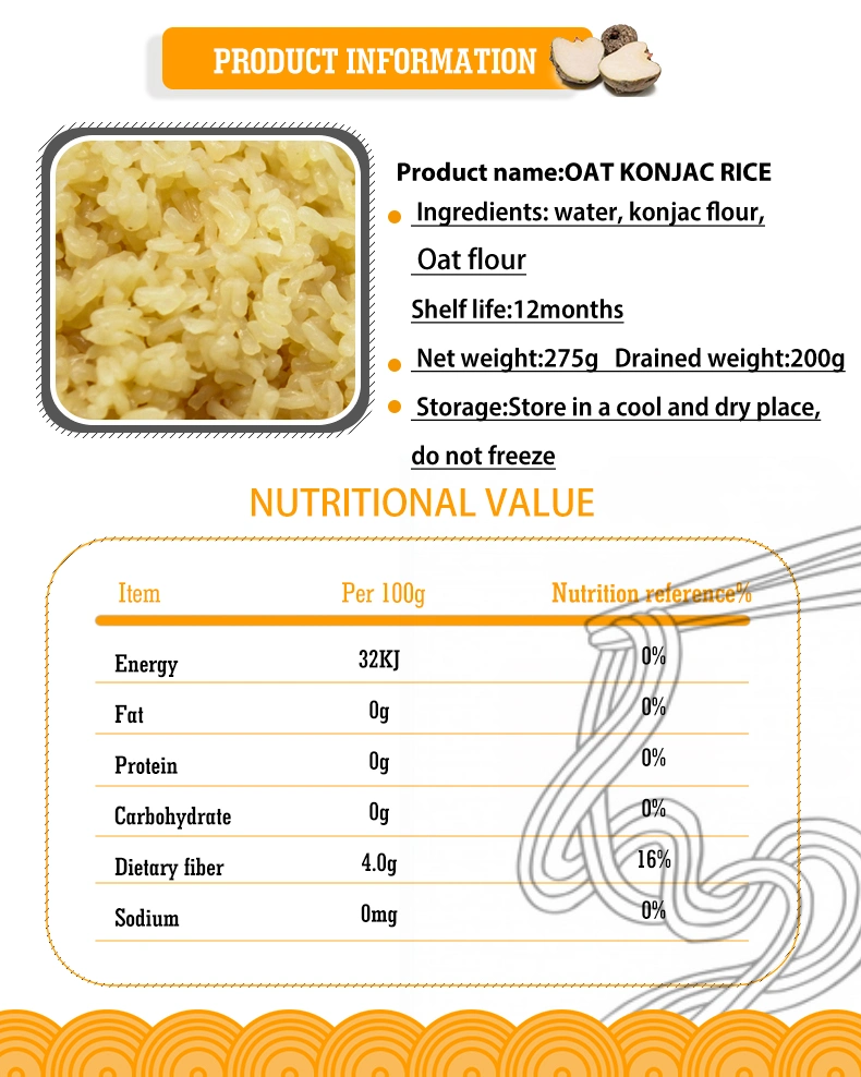 Low Calorie High Fiber Konjac Meals Oatmeal Konjac Rice