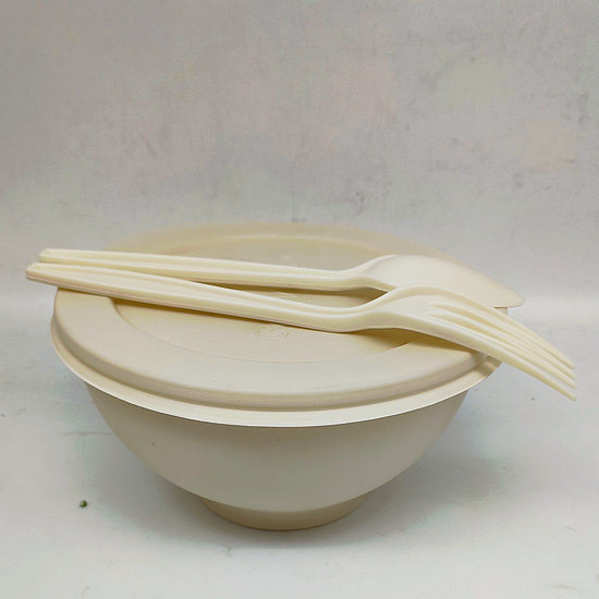 Corn Starch Tableware Disposable Soup Bowl with Lid 700ml