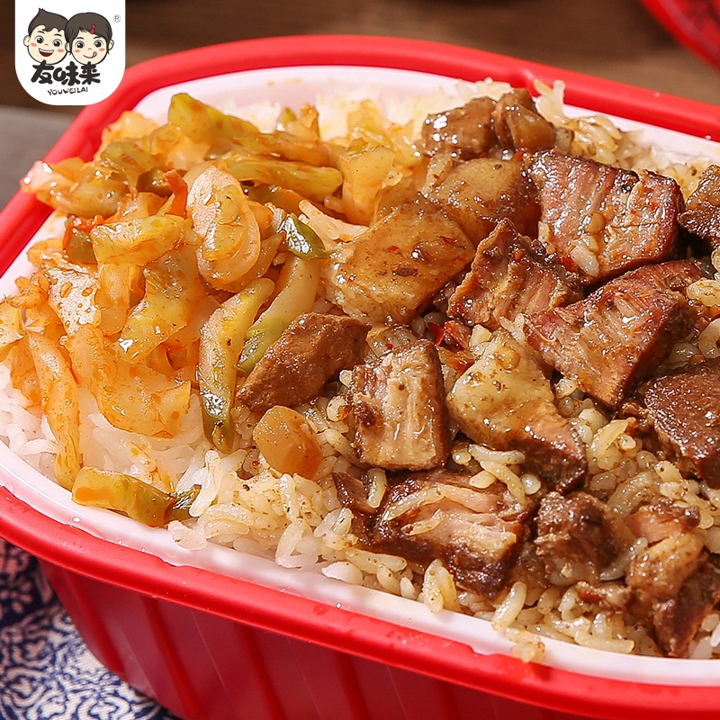 Braised Pork Delicious Self-Heating Instant Convenient Rice