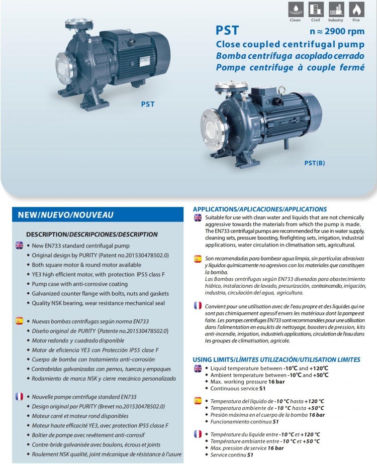 Pump with Round Motor with High Pressure with High Performance