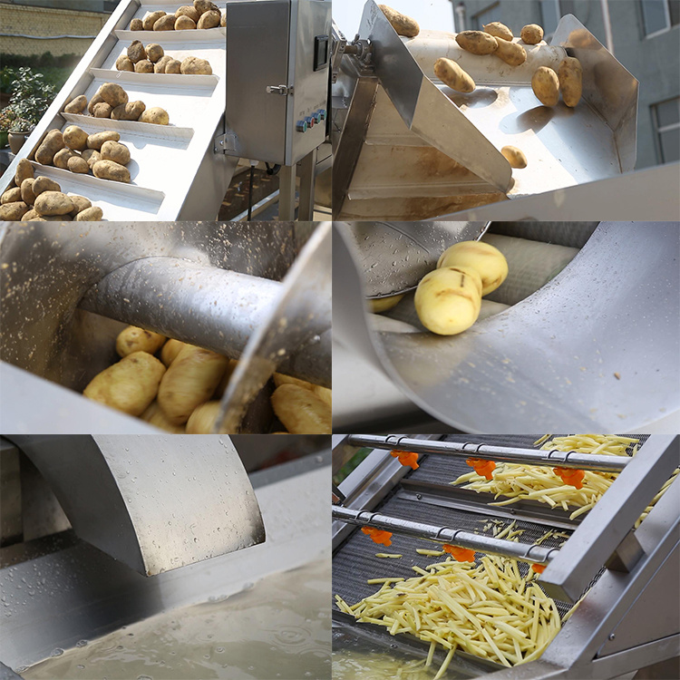 Sweet Potato Crisp Chip Frying Machinery Potato Chips Making Machine
