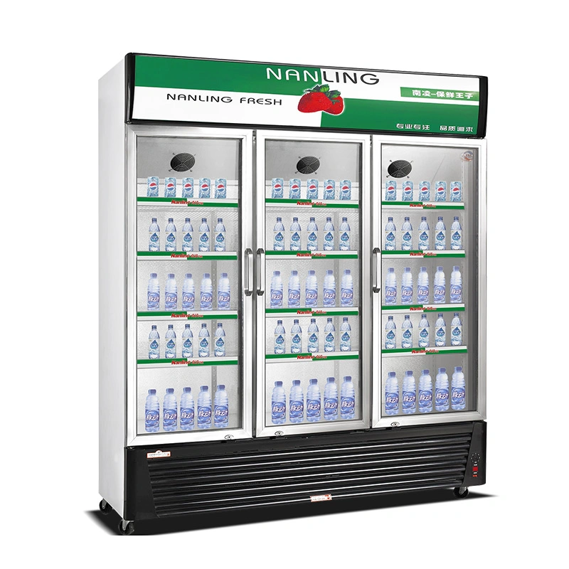 Upright Convenience Store Food Cooler Commercial Refrigerator /Freezer with Glass Door