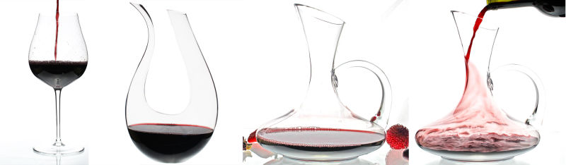 Lead Free Glass Red Wine Set with Flash Sensitive Color Changing Design