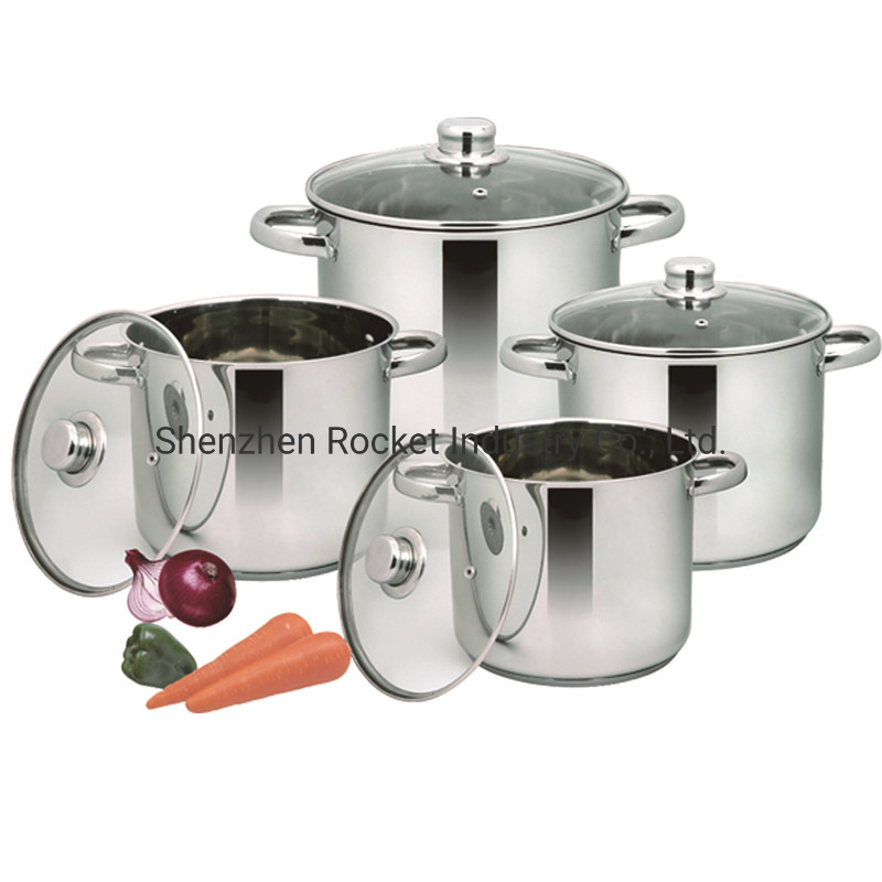 New Arrival 8PCS Stainless Steel Cooking Stock Pot