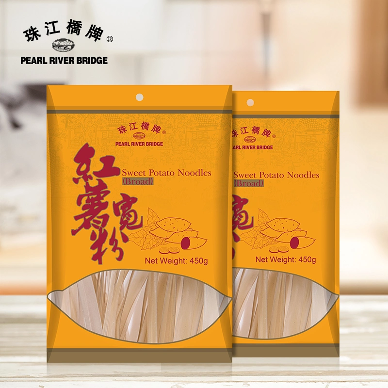Pearl River Bridge Sweet Potato Noodles 450g (broad size) High Quanlity Dried Noodles Without Any Additives