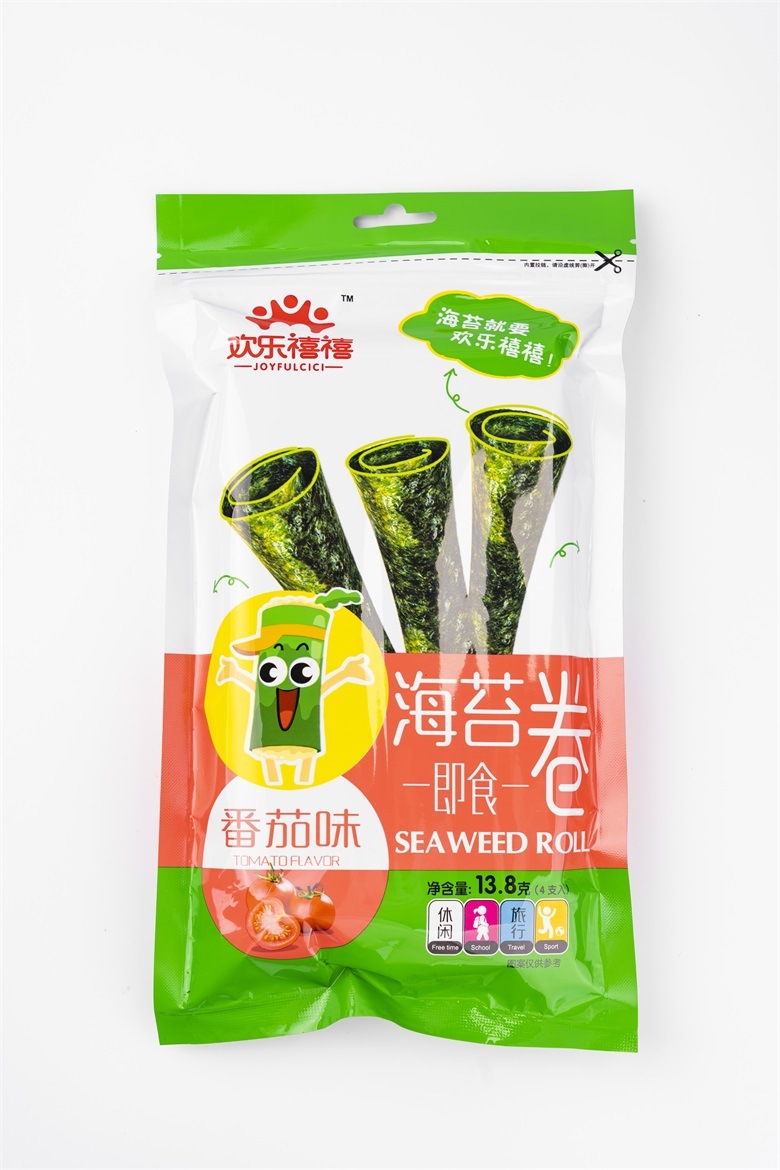 Tomato Flavor 13.8g Seasoned Seaweed Roll with FDA Reports