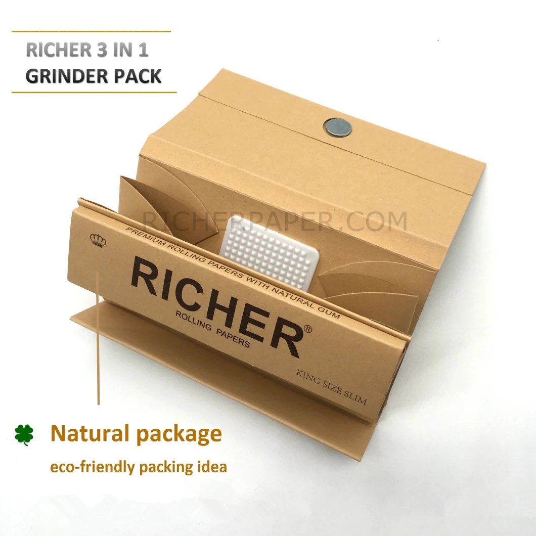 Custom Logo Pure Hemp Cigarette Rolling Paper with Filter Tips-Normal Type