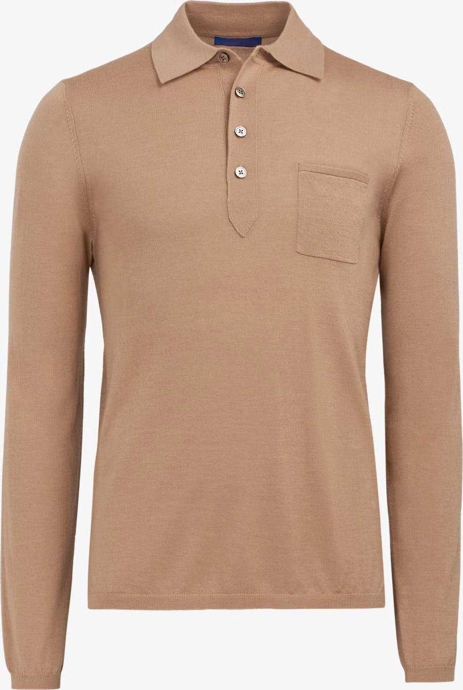 Men's Jort Camel Long Sleeve Polo Neck Silk Wool Cashmere Sweaters