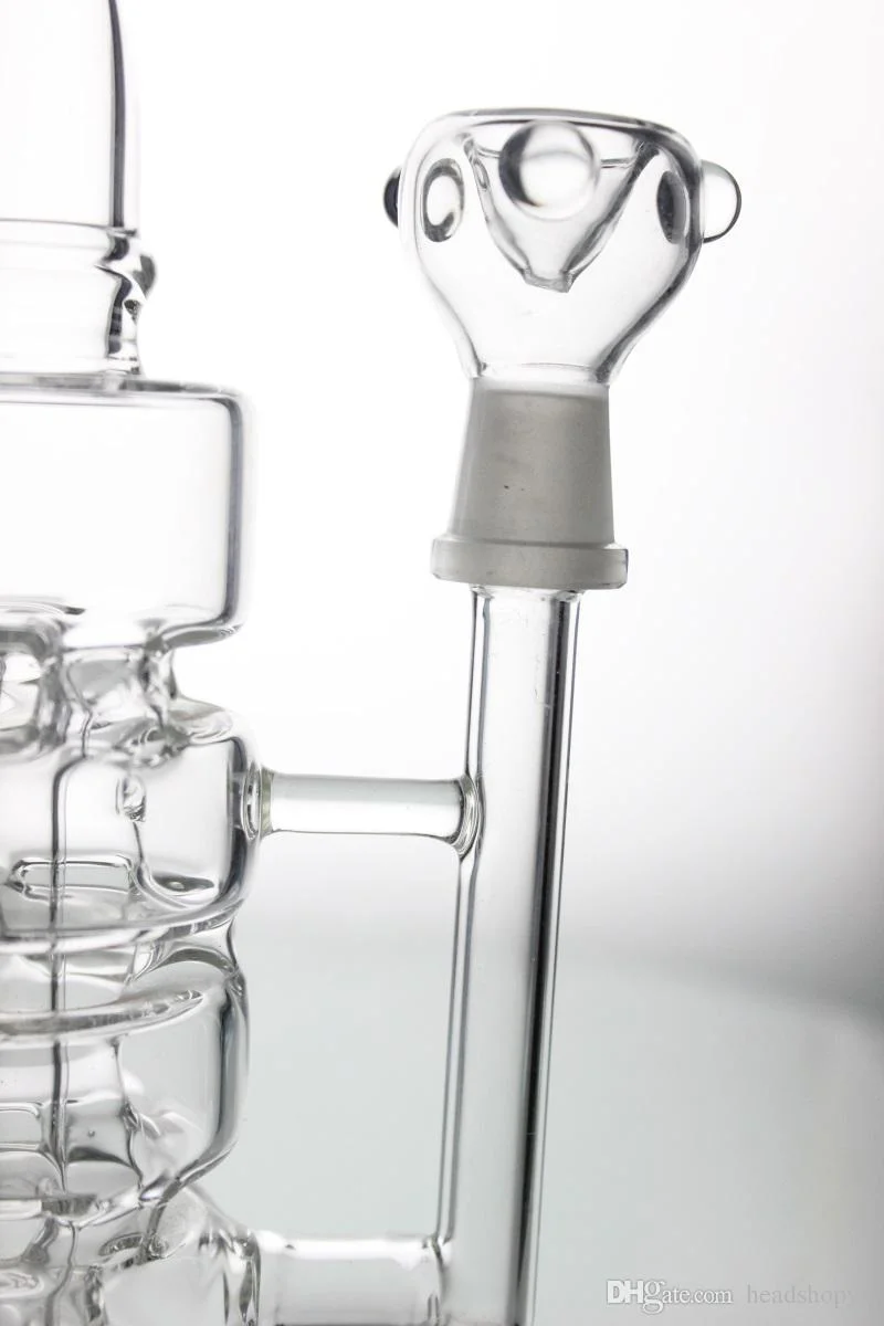 Glass Smoking Pipes for Tobacco and Oil Rig Glass Bubblers Tubes Clear Recycler Filter Percolator