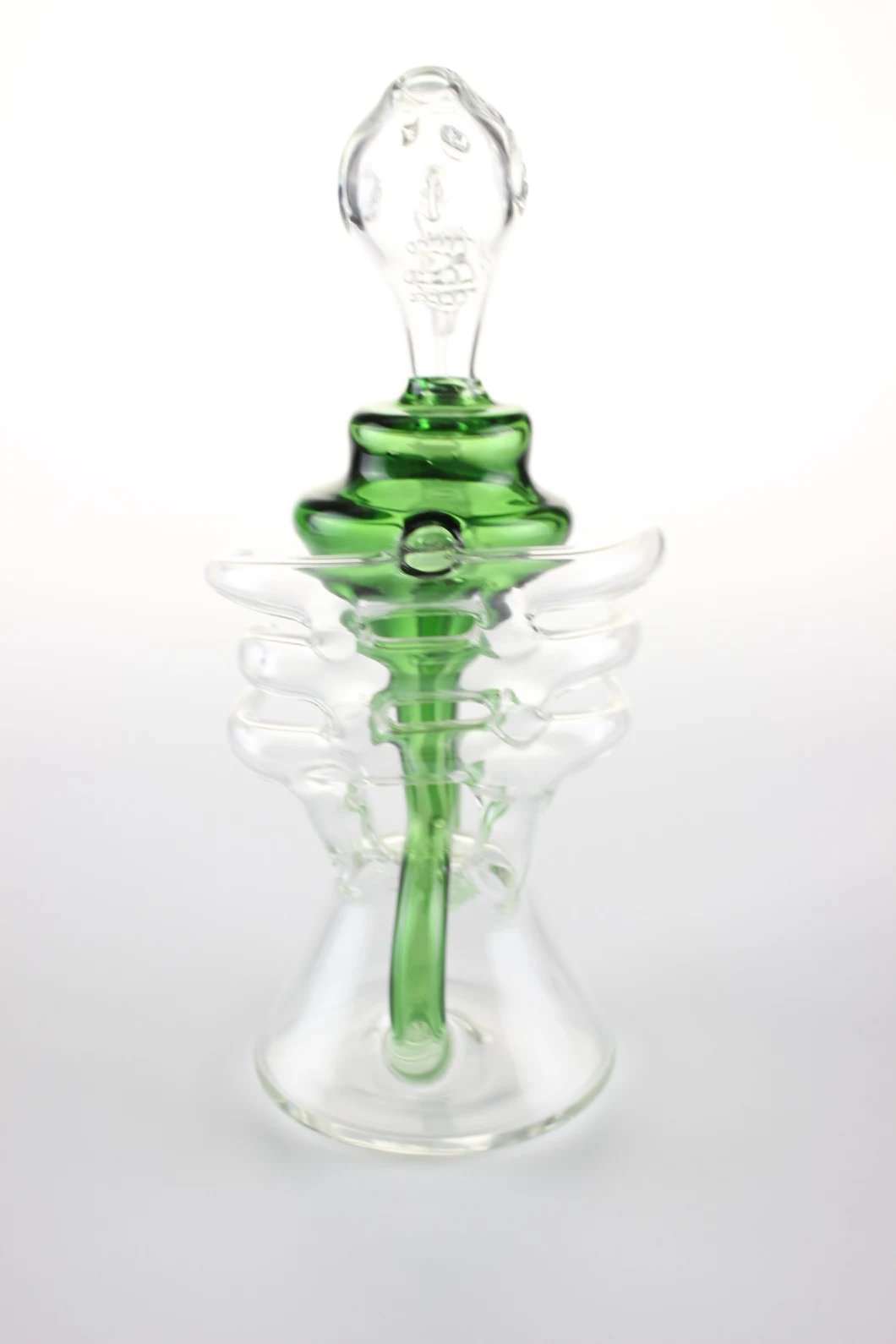 Yx New Design Glass Water Pipe Ghost Design Glass Smoking Pipe Rib Glass Smoking Recycler