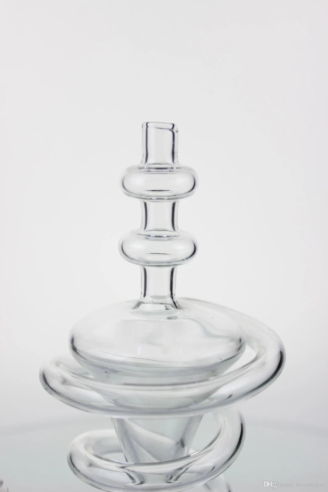 Low Price Glass Smoking Pipe Water Pipe with Circle Round Like Spiring Perc Glass Smoking Pipe