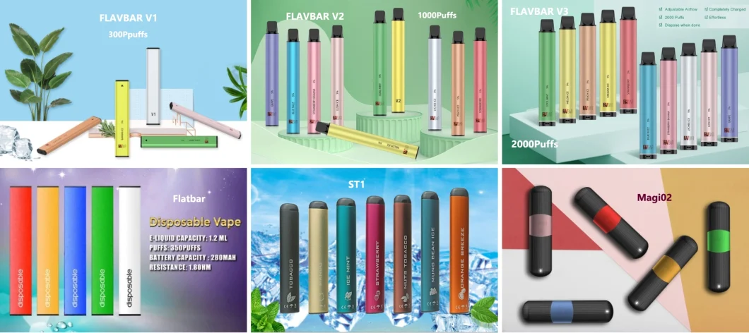 Newest Disposable E Cigarette Nuk Vape 300 Puffs E-Cigarette Puff Bar Disposable Vape