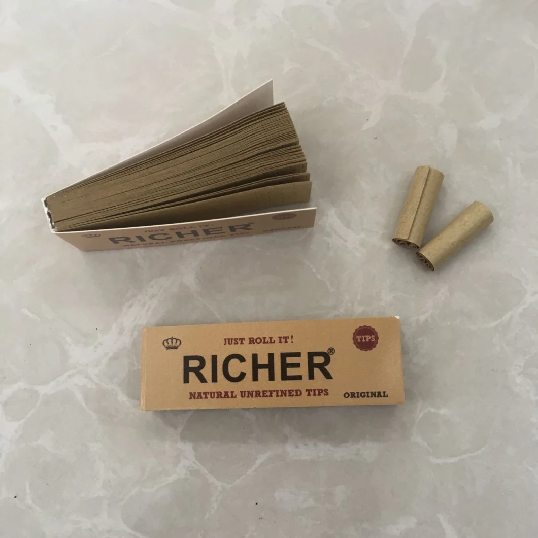 Custom Brand Unrefined Filter Tips for Cigarette Rolling Paper