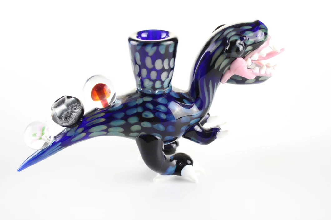 Yx New Design Glass Hand Smoking Pipe Dinosaur Glass Water Pipe Glass Smoking Pipe Colourful