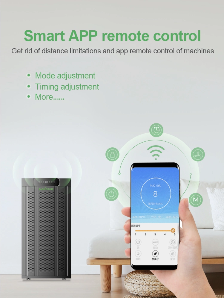 Remove Smog and Cigarette Smoke HEPA Filter Air Purifier with Pm2.5 Index