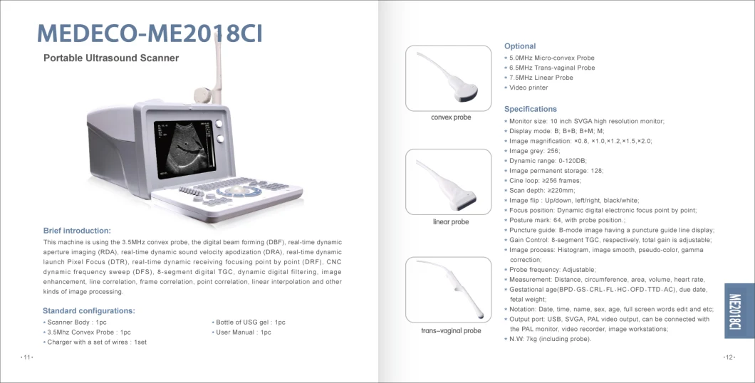 Clinic Portable Abdominal Checking Machine Ultrasound Scanner Me 2018ci