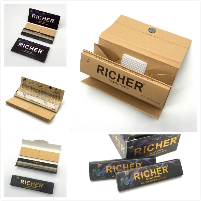 All in 1 Natural Hemp Unbleached Rolling Papers+ Filters+ Tray+ Grinder