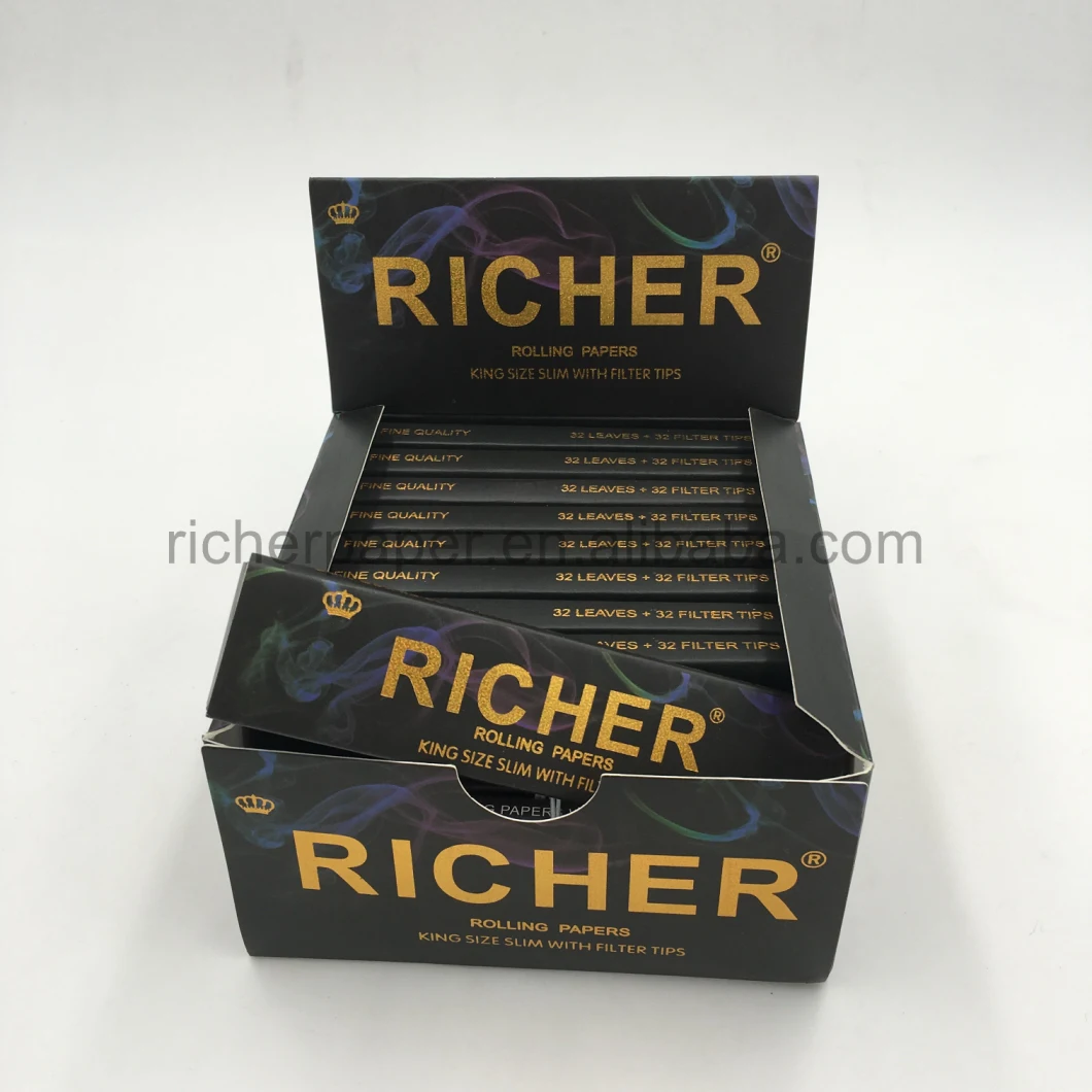13GSM Brown Unbleached Hemp Cigarette Rolling Paper with Filters