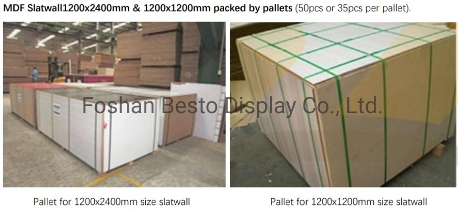 Display White MDF Slatwall for Gift Store/Book Shop/Garments Store/Sports Store/Shoes Store/Pharmacy Shop