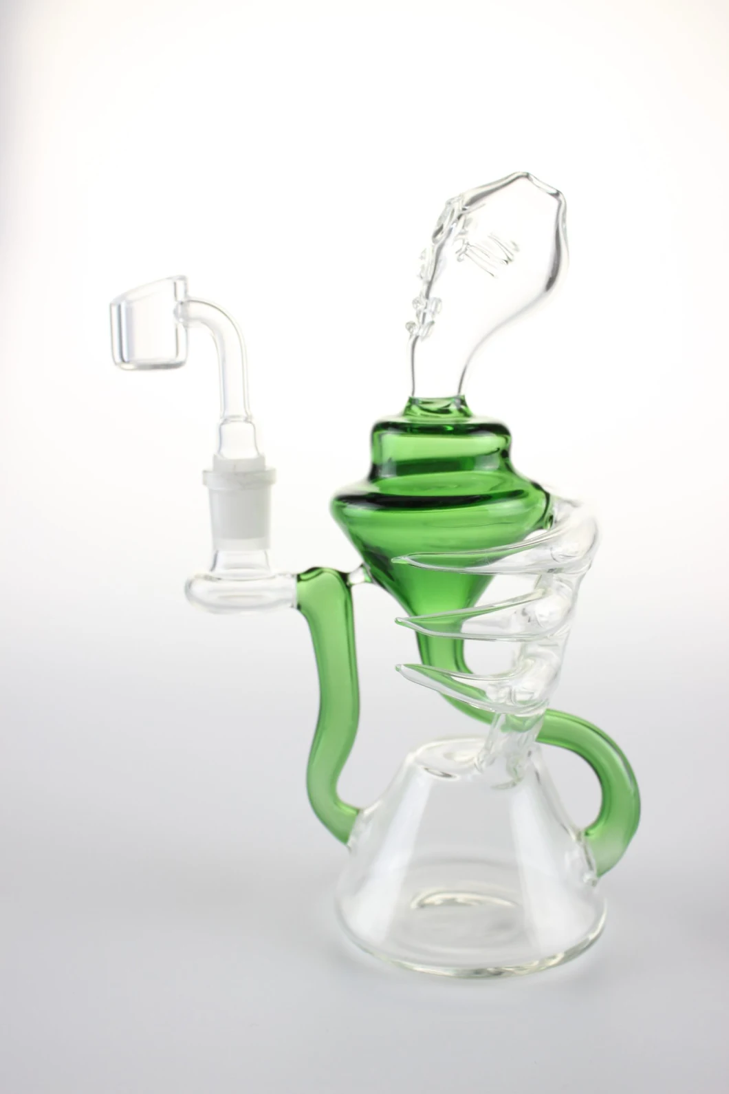 Glass Water Pipe Ghost Design Glass Smoking Pipe Rib Glass Smoking Recycler