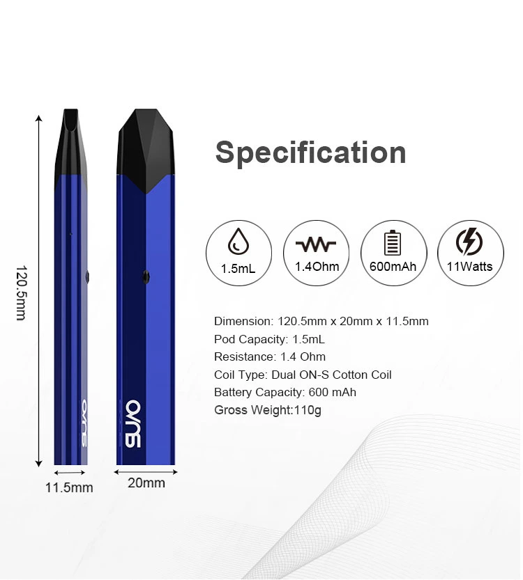 Saber 2 Kit Shenzhen Portable Pod Mod Slim E-Cigarette Vape Liquid Filter Tubes