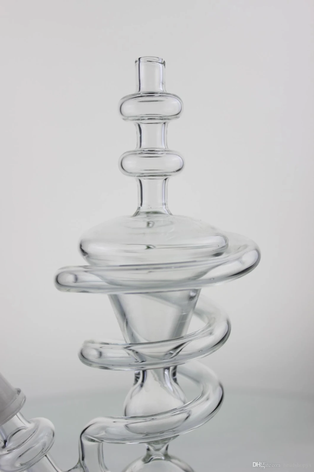 Low Price Glass Smoking Pipe Water Pipe with Circle Round Like Spiring Perc Glass Smoking Pipe
