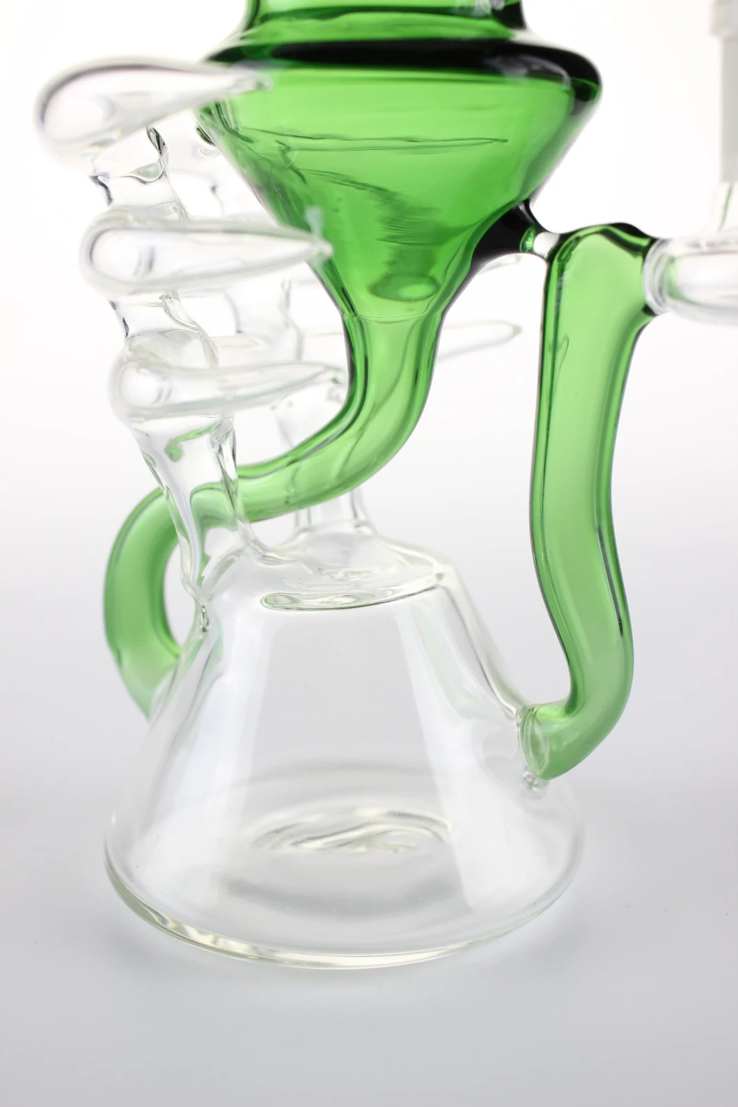 Yx New Design Glass Water Pipe Ghost Design Glass Smoking Pipe Rib Glass Smoking Recycler