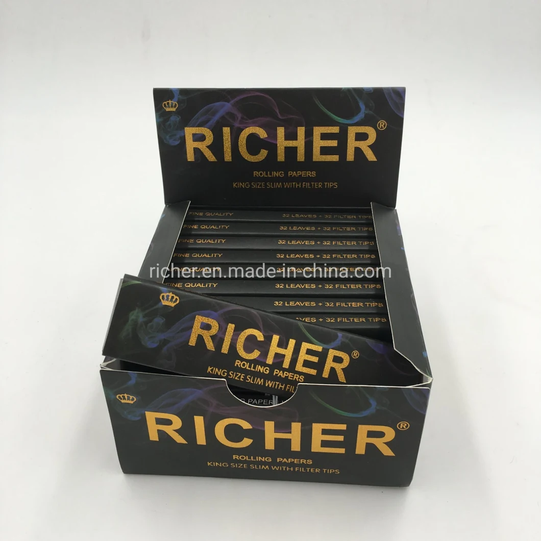 Richer Custom Natural Unbleached Hemp Rolling Paper with Filters