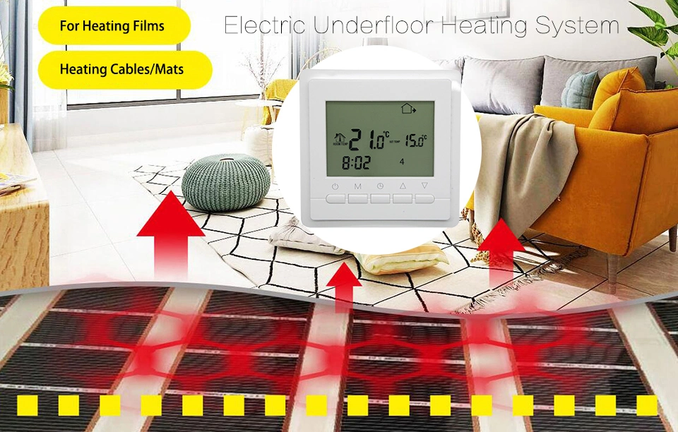 Under Floor Heating Wired Room Thermostat for Heating System