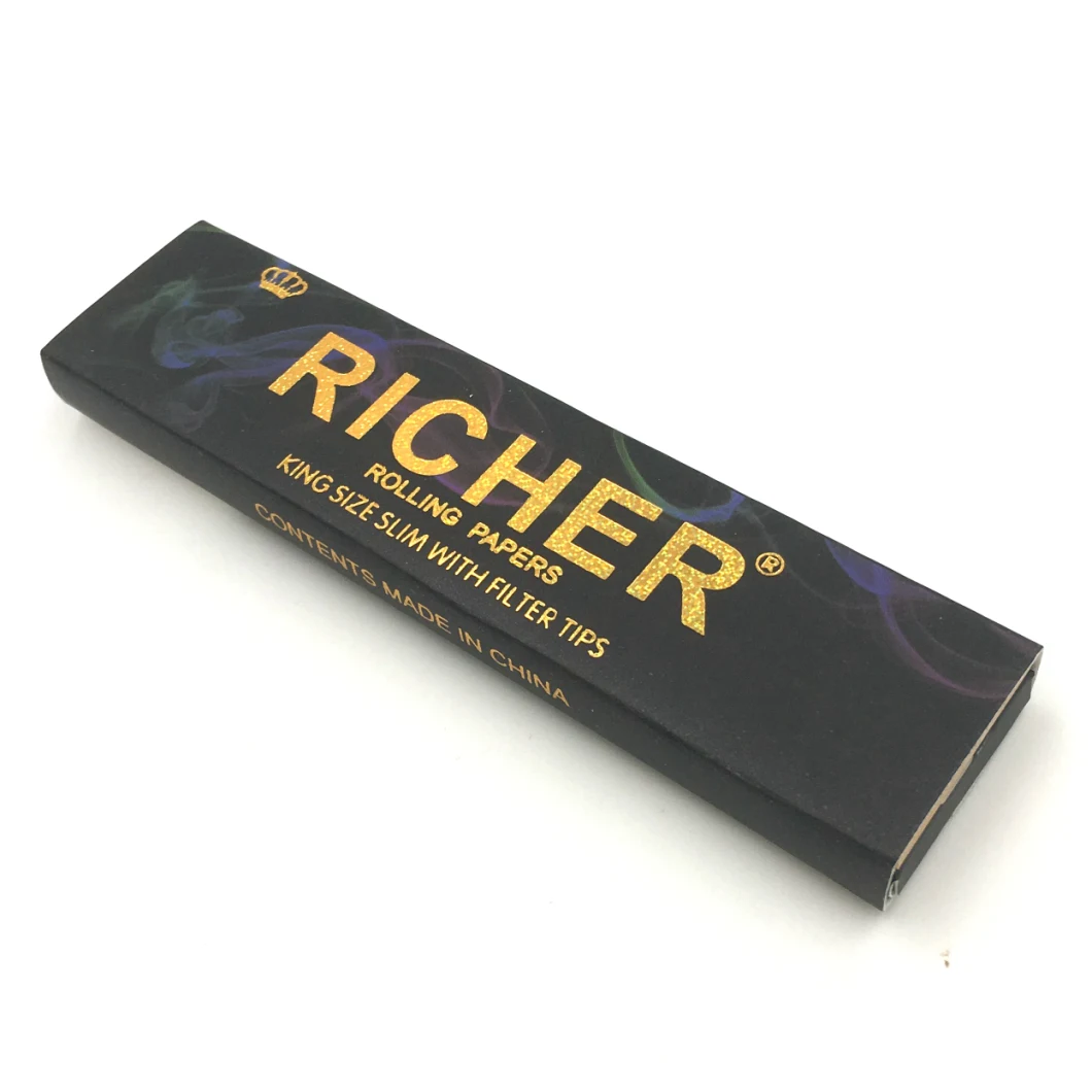 Custom Brand Unbleached Hemp Natural Cigarette Rolling Paper with Filter Tips