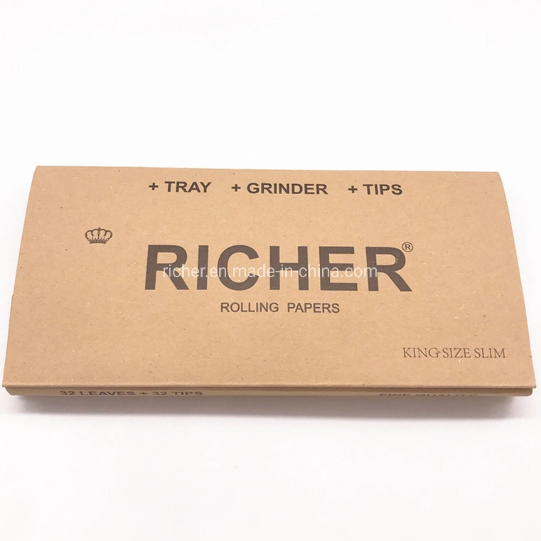 Custom Brand Richer 3 in 1 Grinder+Filter+Paper Hemp Smoking Rolling Papers