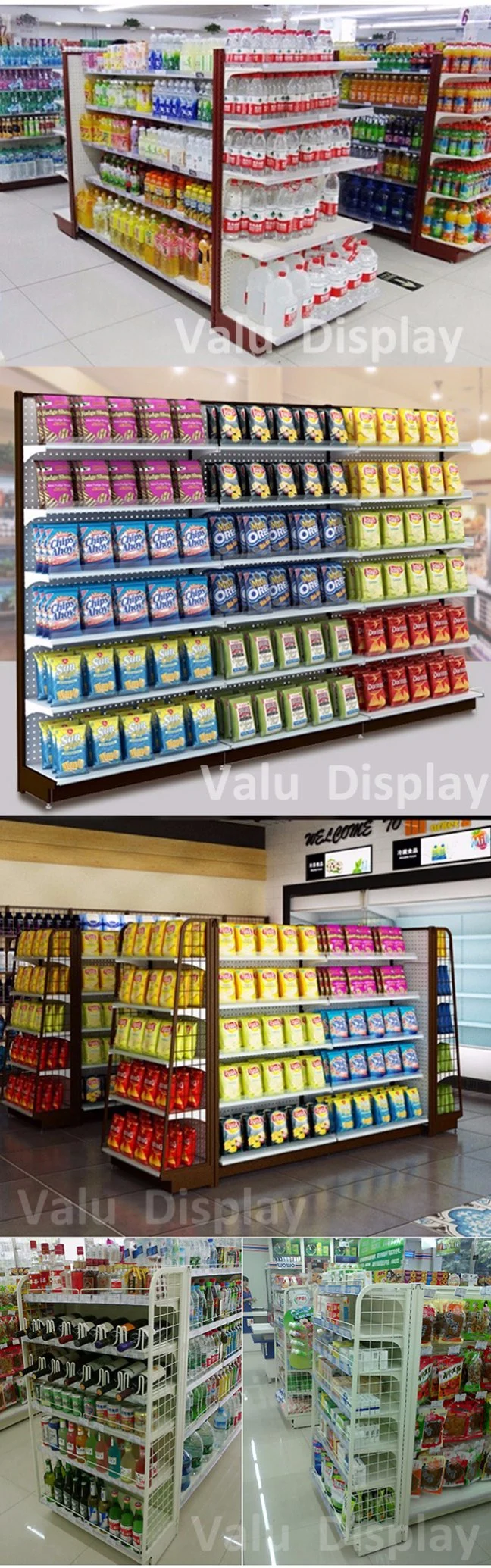 Grocery Store Display Gondola Shelves, Store Shelving