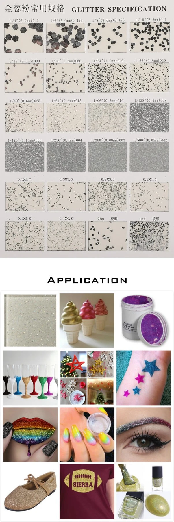 Fine Glitter Powder, Metallic Glitter Powder, Square Glitter