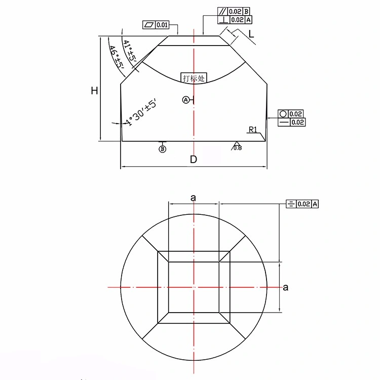 Heat-Resistant and Heat-Resistant Diamond Tools Tungsten Carbide 6-Facet Anvils Hardware Hand Tool