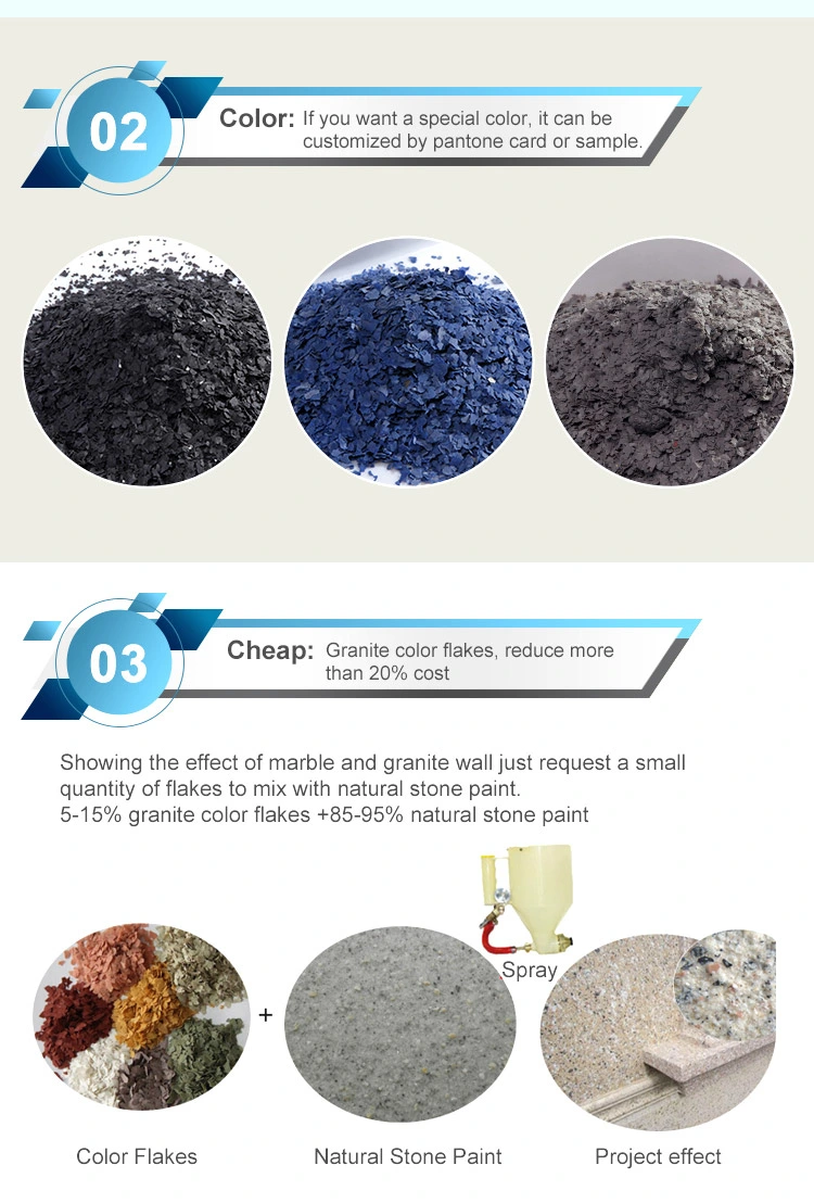 Natural Stone Granite Flake Paint Waterproof Coating Texture Paint