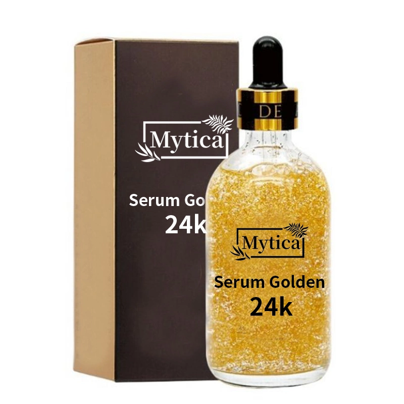 Private Label Nice Quality Organic Pure Hyaluronic Anti Aging Moisturizing 24K Gold Flake Serum Bottle