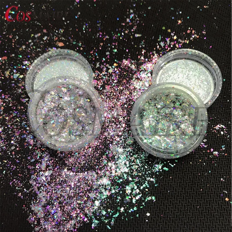 Aurora Holographic Chameleon Nail Powder Flakes Dazzling Nail Glitters Decorations