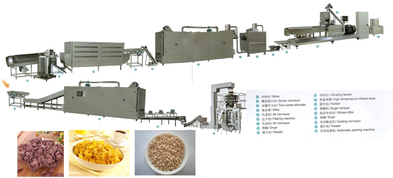 Breakfast Cereals Corn Flakes Making Machine Corn Flakes Processing Machine Price
