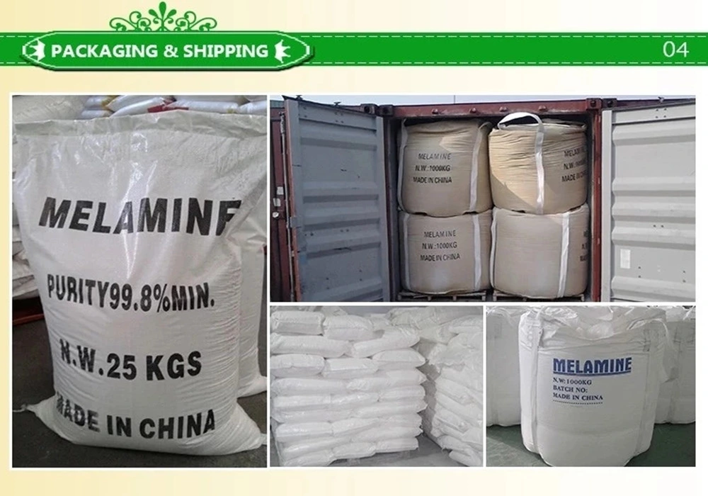 Industrial Grade White Powder Melamine 99.8% for Wooden Building Templates