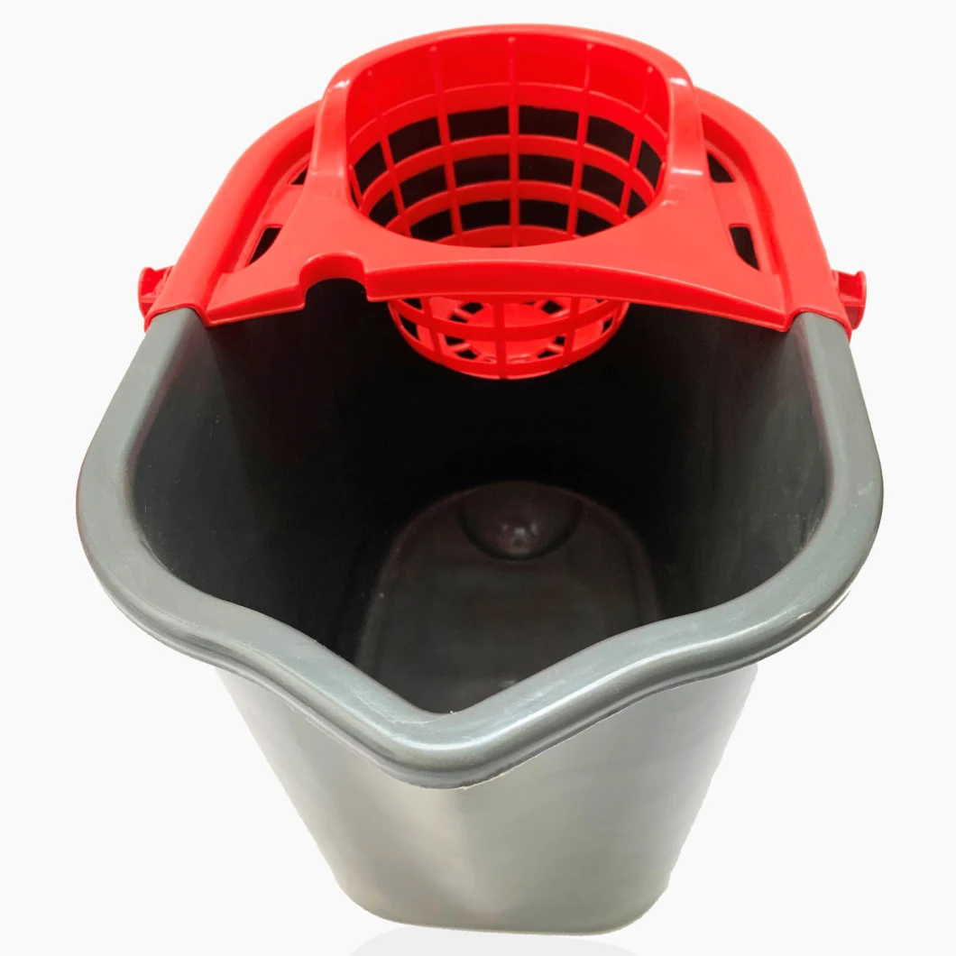 Quick Wring Bucket Floor Cleaning with Handle Plastic Floor Wringer Silver 10L Mop Bucket