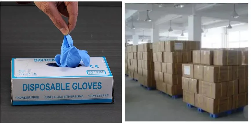 A Grade Nitrile Gloves Blue Color Nitrile Gloves Powder Free